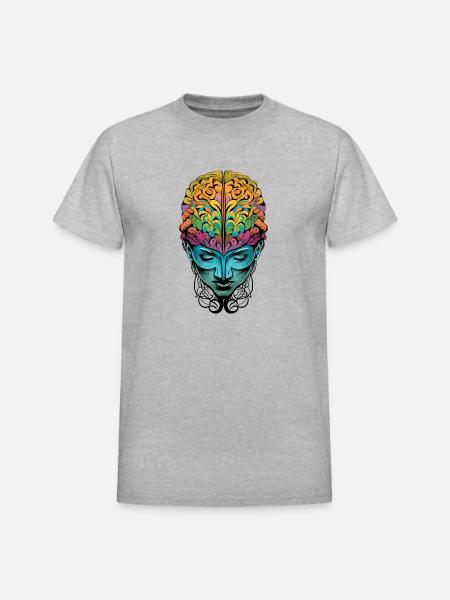Abstract Mind - Heavyweight Unisex T-Shirt by Gildan - heather gray
