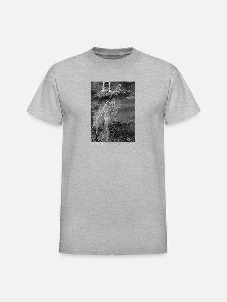 Good Shepherd - Dark Image - Heavyweight Unisex T-Shirt by Gildan - heather gray