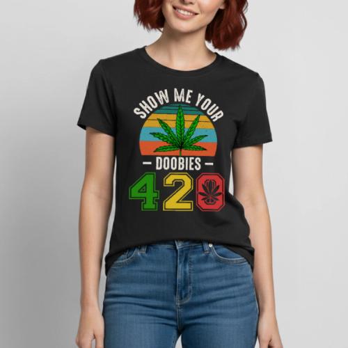 Fun 420 Show Me Herb Weed Marijuana Design - Heavyweight Unisex T-Shirt by Gildan