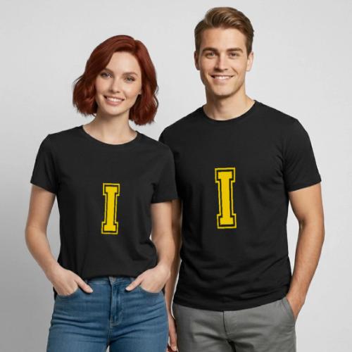 Letter I – Capital Athletic Alphabet Monogram - Heavyweight Unisex T-Shirt by Gildan