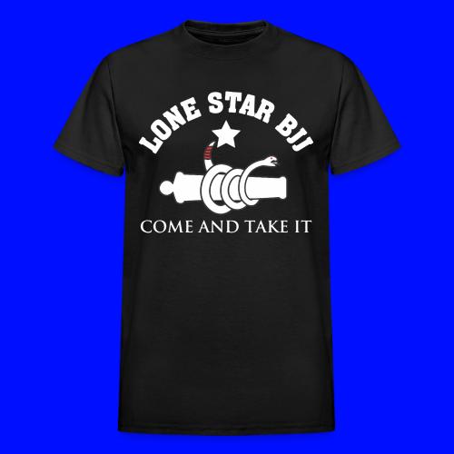 Lone Star BJJ - Come and Take It - White and Red - Heavyweight Unisex T-Shirt by Gildan