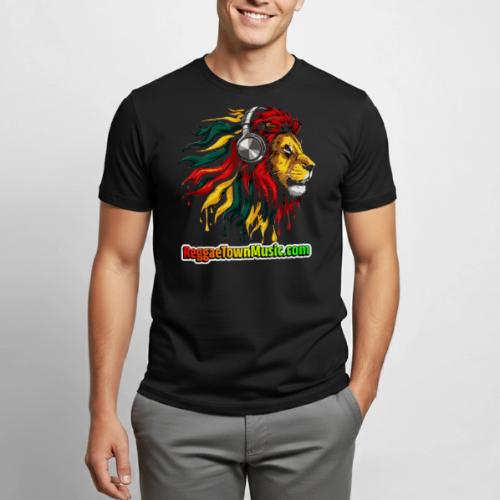 Reggae Music Radio Lion Head Soundwaves design - Heavyweight Unisex T-Shirt by Gildan