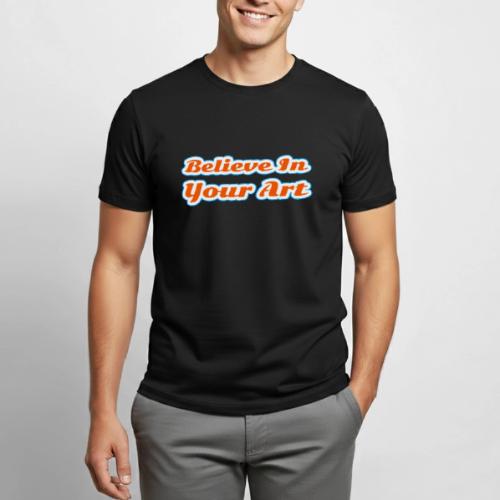 Believe in Your Art — Creative Glow Script - Heavyweight Unisex T-Shirt by Gildan