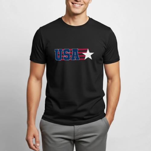 Star Stripe USA - Heavyweight Unisex T-Shirt by Gildan