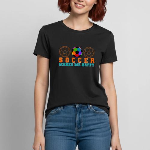 Soccer Makes Me Happy - Heavyweight Unisex T-Shirt by Gildan