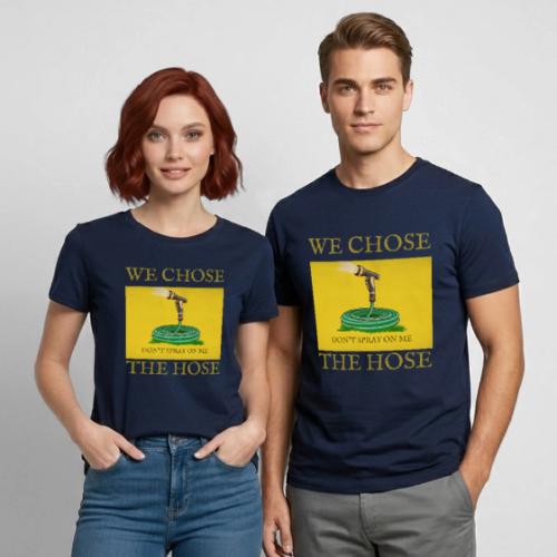 We Chose the Hose (on dark) - Heavyweight Unisex T-Shirt by Gildan