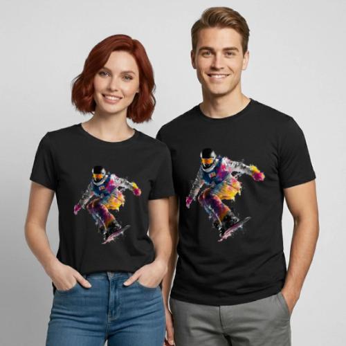 Snowboarding: Frozen Palette - Heavyweight Unisex T-Shirt by Gildan