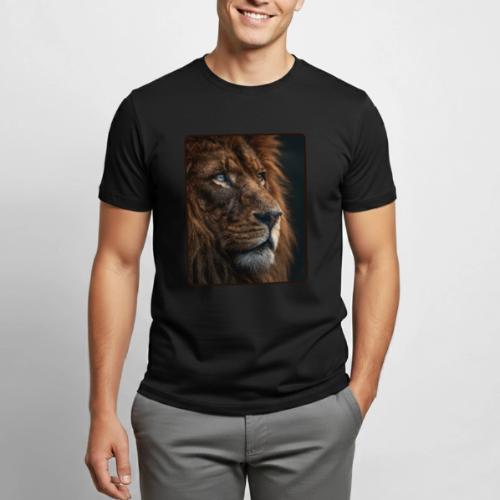 Lion Portrait Majestic Wildlife Design - Heavyweight Unisex T-Shirt by Gildan