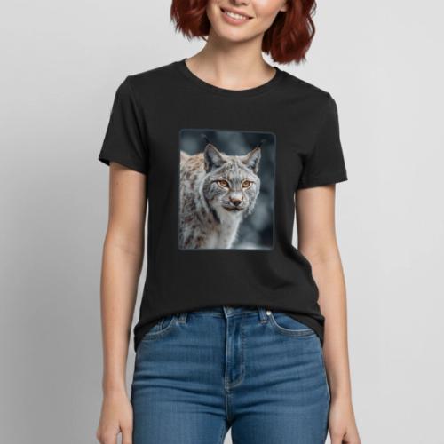 Lynx Portrait Piercing Eyes Design - Heavyweight Unisex T-Shirt by Gildan