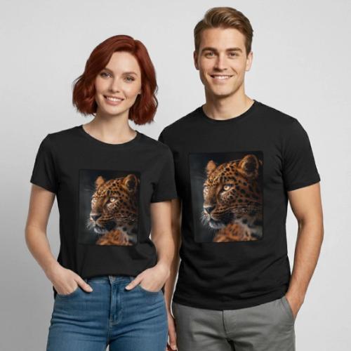 Amur Leopard Face Wildlife Design - Heavyweight Unisex T-Shirt by Gildan