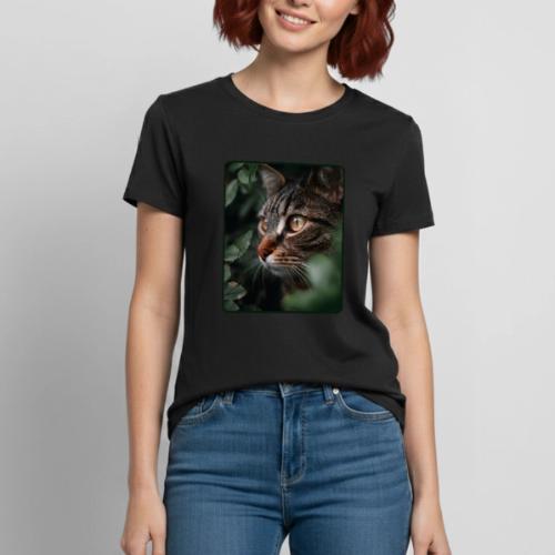 Tabby Cat Jungle Eyes Design - Heavyweight Unisex T-Shirt by Gildan