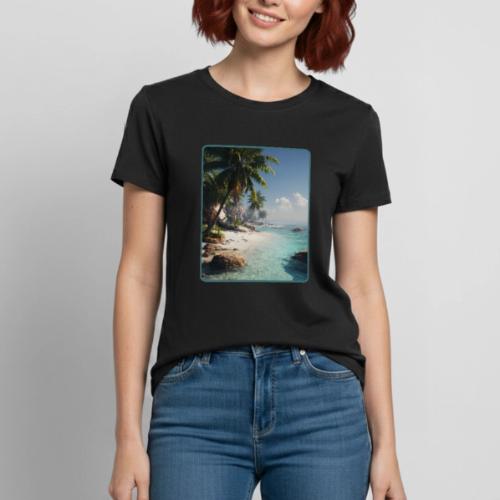 Tropical Beach Paradise Palm Design - Heavyweight Unisex T-Shirt by Gildan