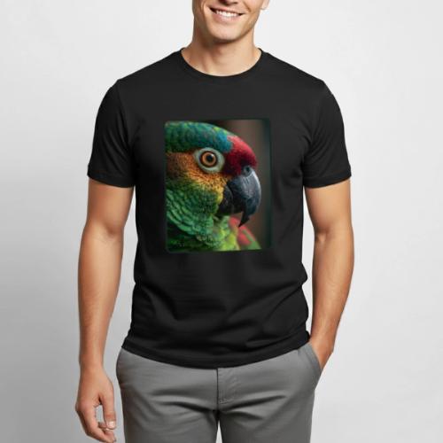 Colorful Parrot Close-Up Design - Heavyweight Unisex T-Shirt by Gildan