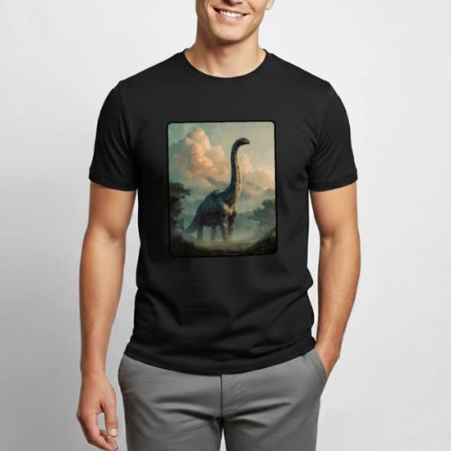 Brachiosaurus Prehistoric Scene Design - Heavyweight Unisex T-Shirt by Gildan
