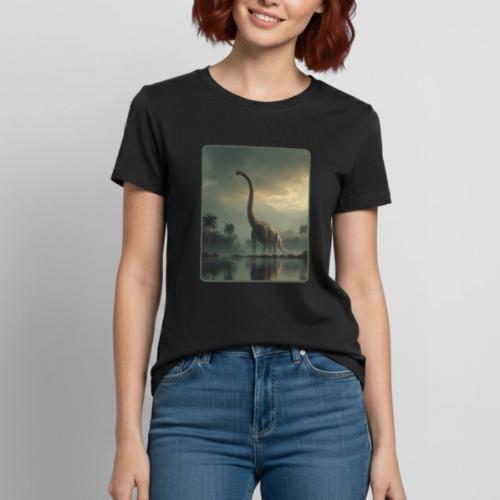Brachiosaurus Misty Lake Design - Heavyweight Unisex T-Shirt by Gildan