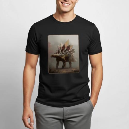 Stegosaurus Misty Forest Design - Heavyweight Unisex T-Shirt by Gildan