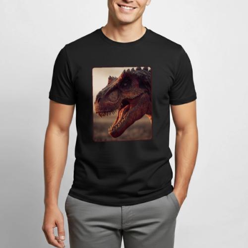 T Rex Roaring Close-Up Design - Heavyweight Unisex T-Shirt by Gildan