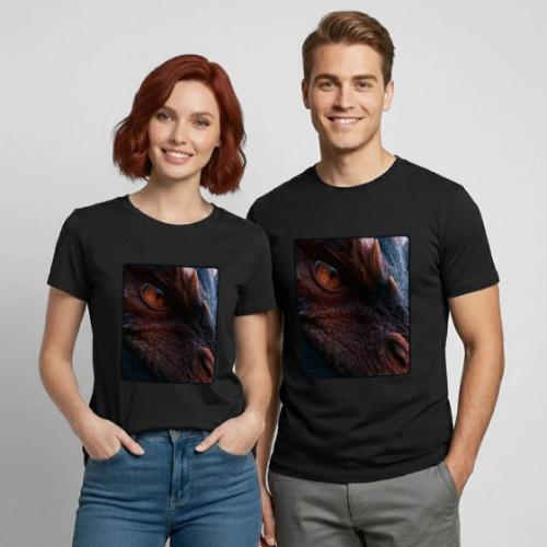 Fierce Ancient Dragon Portrait Design - Heavyweight Unisex T-Shirt by Gildan