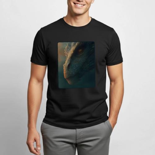 Golden Eye Dragon Close-Up Design - Heavyweight Unisex T-Shirt by Gildan