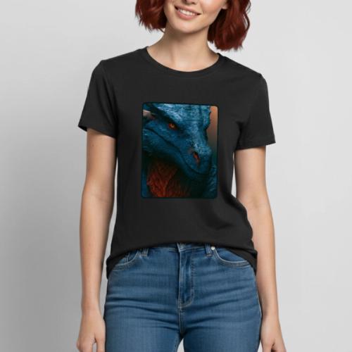 Turquoise Dragon Fire Eye Design - Heavyweight Unisex T-Shirt by Gildan