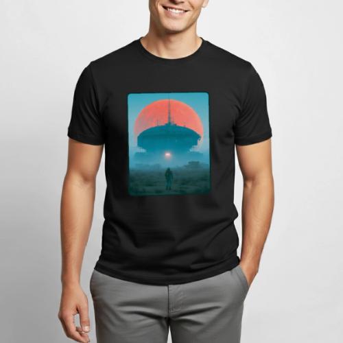 Astronaut Alien Outpost Design - Heavyweight Unisex T-Shirt by Gildan
