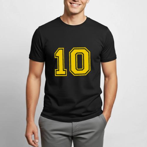 Number 10 in a classic athletic collegiate font - Heavyweight Unisex T-Shirt by Gildan