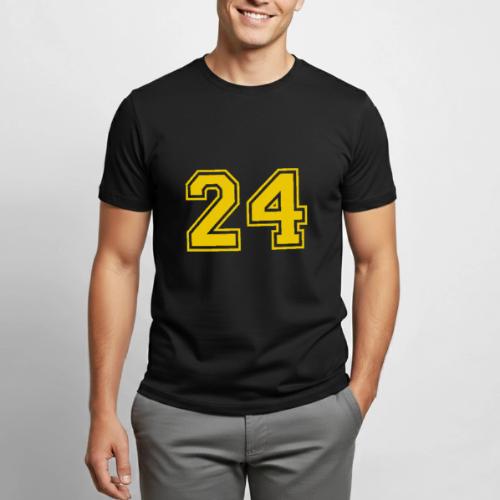 Number 24 in a classic athletic collegiate font - Heavyweight Unisex T-Shirt by Gildan