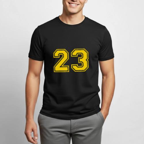 Number 23 in a classic athletic collegiate font - Heavyweight Unisex T-Shirt by Gildan