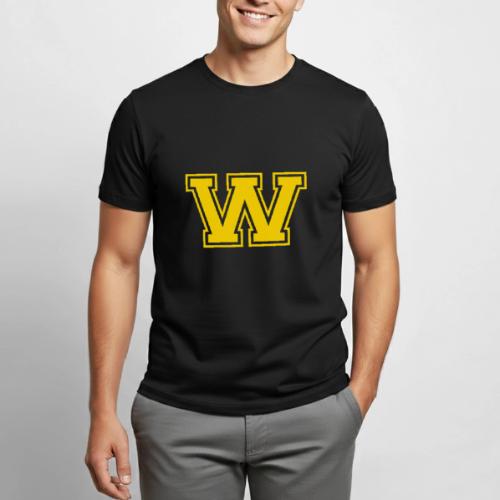 Letter W – Capital Athletic Alphabet Monogram - Heavyweight Unisex T-Shirt by Gildan