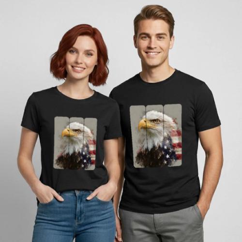 USA: Eagle of the Free - Heavyweight Unisex T-Shirt by Gildan