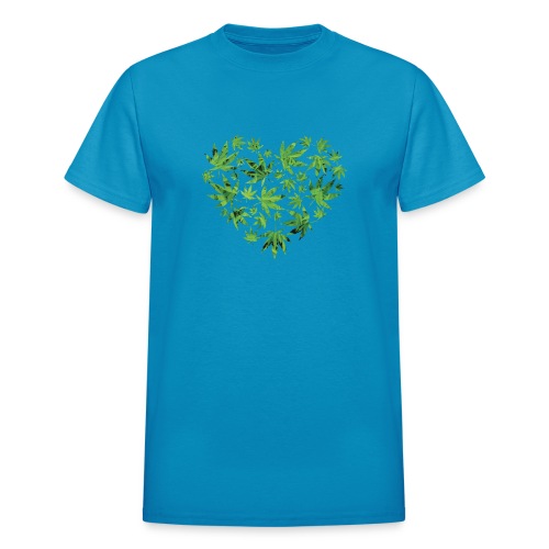 Weed Leaf Heart - Gildan Ultra Cotton Adult T-Shirt