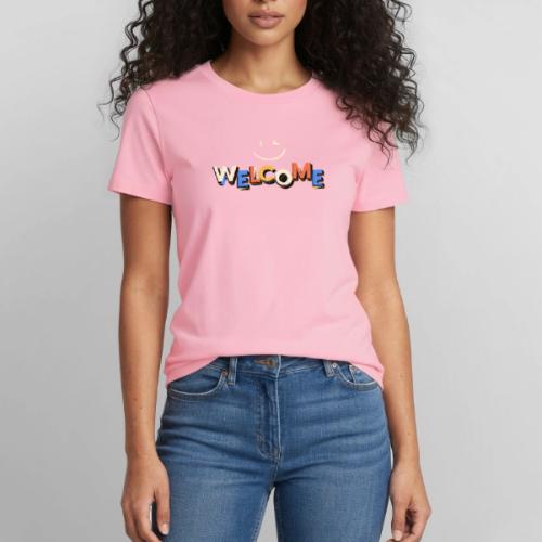 Smile and welcome design - Heavyweight Unisex T-Shirt by Gildan