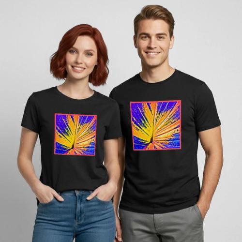 Vibrant Neon Leaf Pattern - Heavyweight Unisex T-Shirt by Gildan
