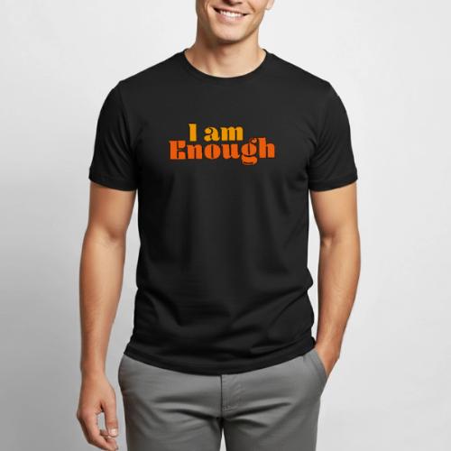 I Am Enough – Self-Love Affirmation Typography - Heavyweight Unisex T-Shirt by Gildan