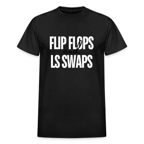 Flip Flops & LS Swaps (WHITE) - Heavyweight Unisex T-Shirt by Gildan