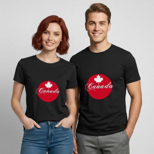 Canada in red and white - Heavyweight Unisex T-Shirt by Gildan