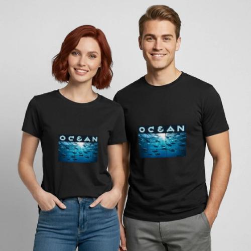 Ocean: Silver Tide - Heavyweight Unisex T-Shirt by Gildan