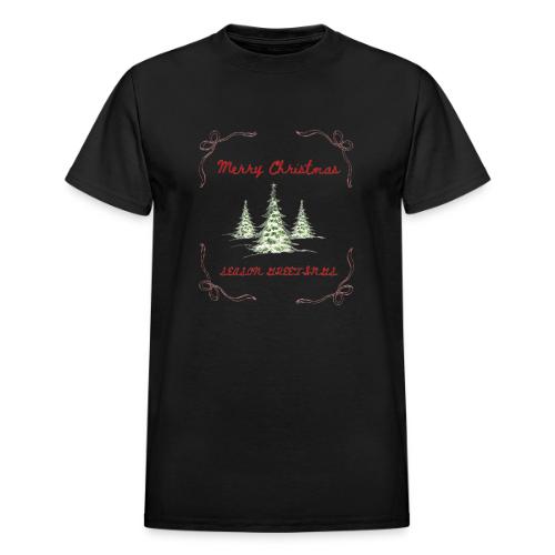 Beautiful Green Christmas Tree Graphic - Heavyweight Unisex T-Shirt by Gildan