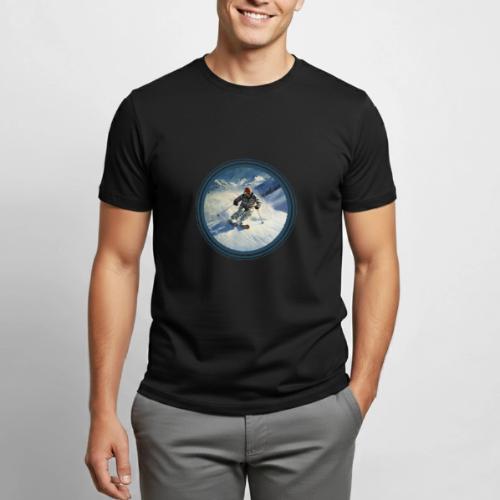 Skiing Power Moves - Heavyweight Unisex T-Shirt by Gildan
