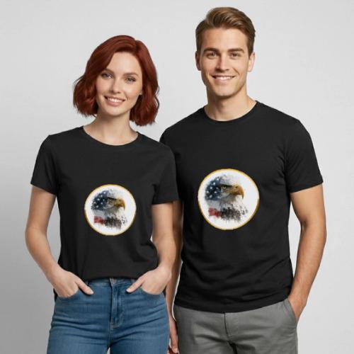 USA: Patriot Wing Emblem - Heavyweight Unisex T-Shirt by Gildan