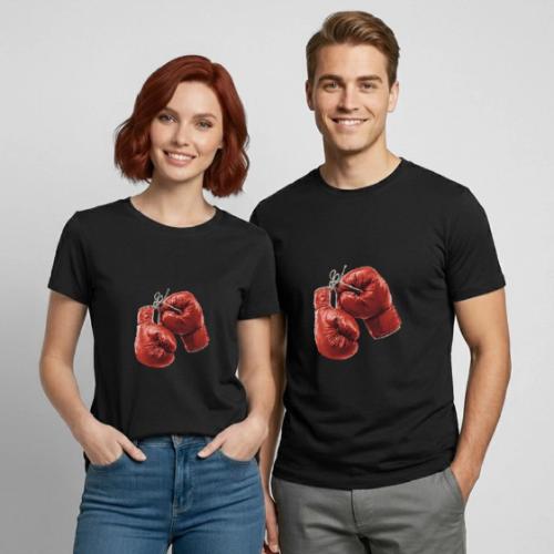 Boxing: Hanging Gloves Icon - Heavyweight Unisex T-Shirt by Gildan