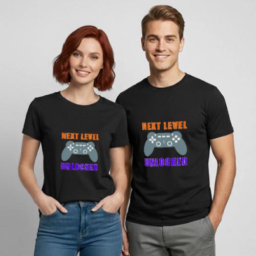 Next Level Unlocked Gamer Design - Heavyweight Unisex T-Shirt by Gildan