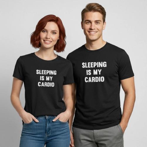 Sleeping is My Cardio - Heavyweight Unisex T-Shirt by Gildan
