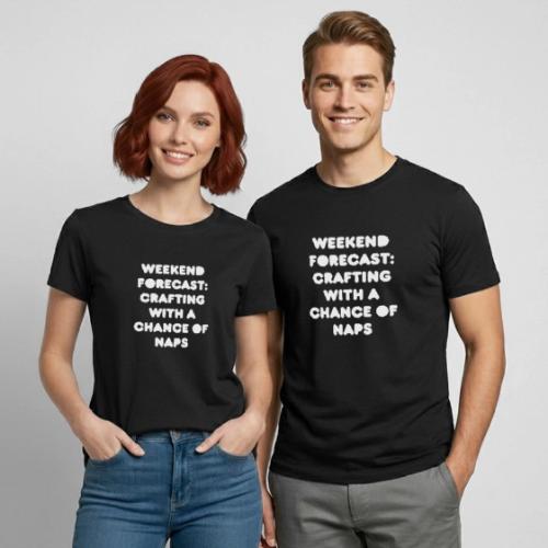 Weekend Forecast: Crafting with a Chance of Naps - Heavyweight Unisex T-Shirt by Gildan