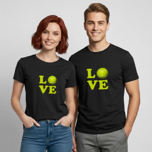 I Love Tennis - Heavyweight Unisex T-Shirt by Gildan