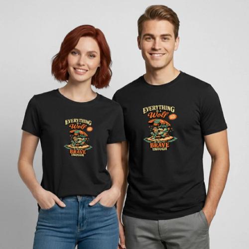 Everything Is A Wolf – Retro Chill - Heavyweight Unisex T-Shirt by Gildan