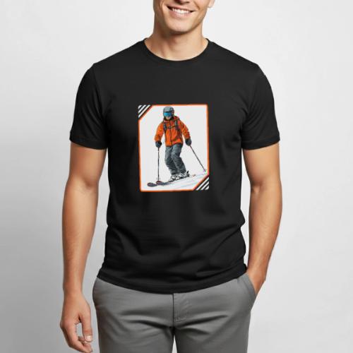 Skiing Thrill Ride - Heavyweight Unisex T-Shirt by Gildan