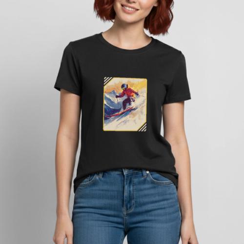 Skiing Through Snow Dreams - Heavyweight Unisex T-Shirt by Gildan