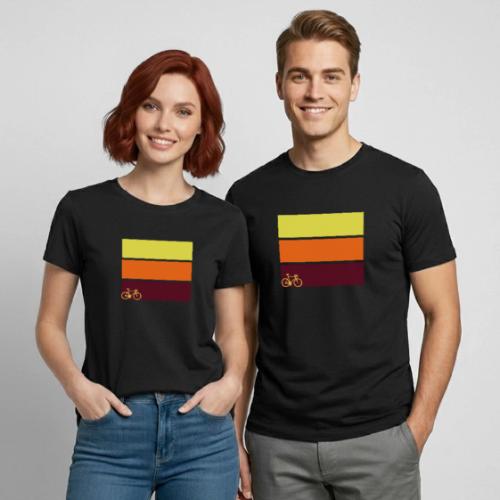 tricolor with bicycle - Heavyweight Unisex T-Shirt by Gildan