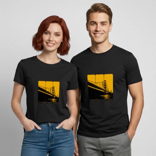 Golden Gate Bold Icon - Heavyweight Unisex T-Shirt by Gildan